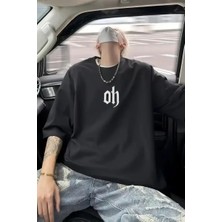 Ayessa Erkek Kısa Kol Yazlık Tişört Bisiklet Yaka Baskılı Oversize T-Shirt - Siyah Siyah - 2xl