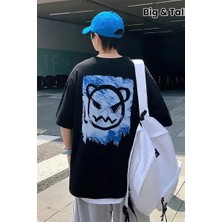 Ayessa Erkek  Tişört Bisiklet Yaka Kore Tarzı Baskı Kısa Kol T-Shirt - Siyah Siyah - 2xl