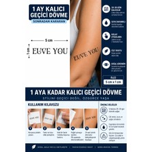 1 Ay Kalıcı 24 Saat Sonra Kararan 5x5 cm Minimal Love You (Seni Seviyorum) Yazılı Model Geçici Dövme Tattoo