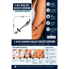 1 Ay Kalıcı 24 Saat Sonra Kararan 5x5 cm Minimal Hz.ali Kılıç  Model Geçici Dövme Tattoo