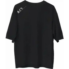 Ayessa Erkek Baskılı T-Shirt Kısa Kol Bisiklet Yaka Regular Fit Rahat Kalıp Günlük Tişört - Siyah Siyah - 2xl