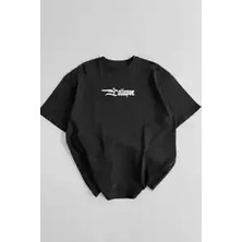 Ayessa Erkek Ön ve Arka Baskılı T-Shirt Kısa Kol Bisiklet Yaka Regular Fit Tişört - Siyah Siyah - 2xl