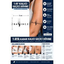 1 Ay Kalıcı 24 Saat Sonra Kararan 5x5 cm Minimal Balance Denge Model Geçici Dövme Tattoo