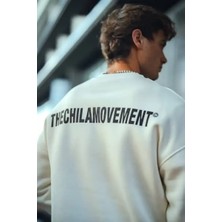 Ayessa Erkek 3 Iplik Pamuklu Bisiklet Yaka Baskılı Sweatshirt - Beyaz Beyaz - M