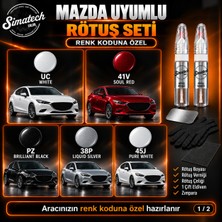 Simatechcolor Mazda Uyumlu 34K Crystal Whıte Kalem Set Çizik Giderici