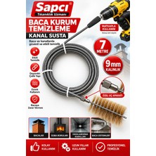 Sapcı Premium 7 Metre Baca Havalandırma Boru Kurum Tıkanıklık Açıcı Kanal Susta