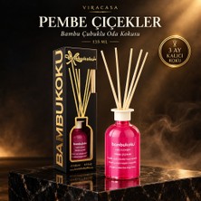 Viracasa Pembe Çiçekler Bambu Çubuklu Oda Kokusu 135 ml | Manolya ve Pembe Çiçekler - Romantik