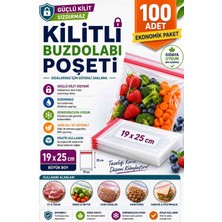Optimex 19X25 cm Kilitli Buzdolabı Poşeti 100 Adet Büyük Boy Gıda Saklama Buzluk ve Dondurucu Poşeti