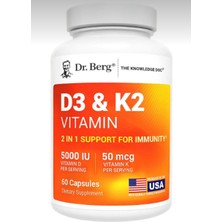 Dr. Berg D3 & K2 Vitamin 5000 Iu + 50 Mcg 60 Kapsül