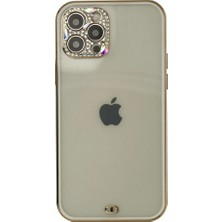 Raftan Topla Iphone 12 Pro Max Kılıf Liva Taşlı Silikon - Beyaz