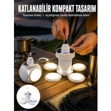 Veraura Lifestyle Katlanabilir Taşınabilir Kamp Lambası Işıldak Beyaz Işık Güneş Enerjili Solar Aydınlatma Yeni Nesil