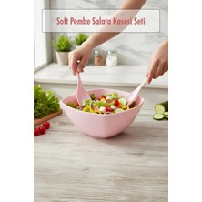 Veraura Lifestyle 3,5 Lt Soft Pembe Akrilik Kare Salata ve Servis Kasesi Seti – 3 Parça