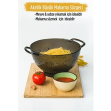 Veraura Lifestyle Akrilik Füme Makarna Süzgeçi & Sebze Meyve Süzgeçi