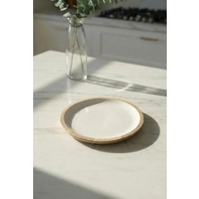 Veraura Lifestyle Mango Agacı Pasta Tabağı & Sunum Tabağı 20 cm Krem