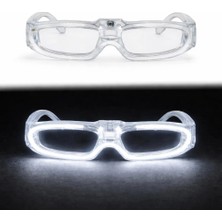Veraura Lifestyle Beyaz LED Işıklı Parti Gözlüğü 3 Modlu – Glow - Gece Eğlence Gözlüğü