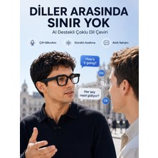 Veraura Lifestyle Kameralı Akıllı Gözlük 8 Mp Fotoğraf Çeki 1080P Video Kayıt Yapay Zeka Çoklu Dil Çeviri Özellikli