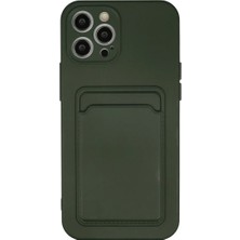 Veraura Lifestyle Apple iPhone 12 Pro Max Kılıf Kelvin Kartvizitli Silikon - Koyu Yeşil
