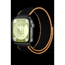 Veraura Lifestyle Huawei Fit 4 Hasırlı Cırtcırtlı Kordon - Siyah-Turuncu