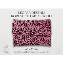 Gözde Atelier Pembe Leopar Desenli Handmade Laptop Çantası 45X33 cm – Şık ve Kullanışlı Notebook Kılıfıü