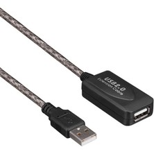 Veraura Lifestyle PM-11426 15 Metre Şeffaf Korumalı USB 2.0 Uzatma Kablosu