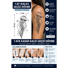 1 Ay Kalıcı 24 Saat Sonra Kararan 7X12 cm Orta Boy Deniz Anası Model Geçici Dövme Tattoo