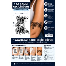 1 Ay Kalıcı 24 Saat Sonra Kararan 7X12 cm Orta Boy Medusa Model Geçici Dövme Tattoo
