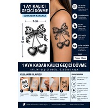 1 Ay Kalıcı 24 Saat Sonra Kararan 7X12 cm Orta Boy Kiraz  Model Geçici Dövme Tattoo