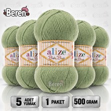 Alize Baby Best - 138 Zeytin - 5'li Paket - 100GR/240M - Bebek Ipi - Anti Pilling Tüylenmez Ip
