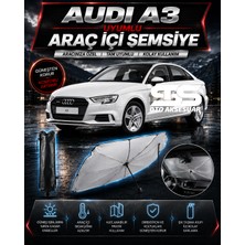 STS Oto Aksesuar Audi A3 Araç Ön Cam Güneşliği Katlanabilir Şemsiye Oto Güneşlik Uv Korumalı Gölgelik Araba Oto Şemsiyesi