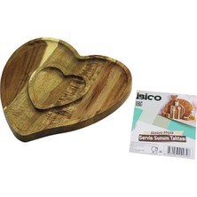 Veraura Lifestyle Akasya Kalp Model 2 Bölmeli=1+1 Ahşap Bambu Servis Sunum Tepsi - Tahtası 20.5 x 19.5 x 1.4cm