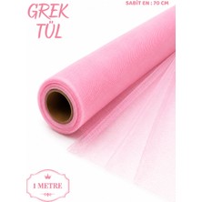 Beraye Tül, Pembe Iran Grek Tül, Nişan Çeyiz Bohça Kapı Doğum Günü Konvoy Parti Dekor Süsleme, 3 Metre (En 70CM)