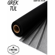Beraye Tül, Siyah Iran Grek Tül, Nişan Çeyiz Bohça Kapı Doğum Günü Konvoy Parti Dekor Süsleme, 3 Metre (En 70CM)