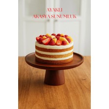Veraura Lifestyle Akasya Ayaklı Sunumluk & Sunum Tabağı & Sunum Servisi 30X30X10 cm