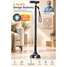 Transformacion Katlanabilir Ayarlanabilir LED Işıklı 4 Ayaklı Denge Bastonu Teleskopik Alüminyum Ergonomik Portatif Baston 723656