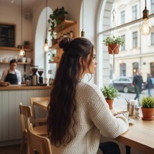 Veraura Lifestyle Fiber Sentetik Kabarık Dalgalı 8 Parça Çıt Çıt - Koyu Kahve