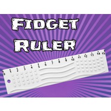 TeknoKapsül 3D Baskı Dokunsal Fidget Cetveli - Kabartmalı Stres ve Odaklanma Oyuncağı - Beyaz