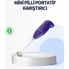 Veraura Lifestyle Mini Pilli Portatif Karıştırıcı – Cappuccino, Latte, Frappe ve Kahve Köpürtücü