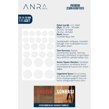 Anra 111 Ad Mobilya Ayak Koruyucu Yapışkanlı Keçe Parke Çizik Önleyici 20-24-28 mm Beyaz 3 Ebat