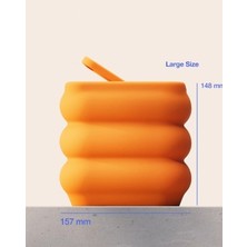 TeknoKapsül 3D Baskı Baklava Formlu Sallanır Kapaklı Çöp Kutusu Büyük Boy Mutfak Banyo Ofis Kovası 157X157X148 mm Turuncu