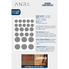 Anra 111 Ad Mobilya Ayak Koruyucu Yapışkanlı Keçe Parke Çizik Önleyici 20-24-28 mm Gri 3 Ebat