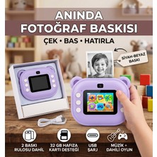 VizyonumVar Concept Çocuklar Için Anında Fotoğraf Baskılı Şipşak Mini Kamera - 32 GB Hafıza Kartlı, Müzikli, Oyunlu ve Taşıma Ipli Fotoğraf Makinesi
