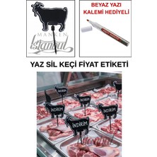 Manken İstanbul Yazı Kalemli 30 Adet Yaz Sil Mini Boy Saplamalı Keçi Satış Etiketi Kasap Etiketi