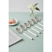 Veraura Lifestyle 6’lı Paslanmaz Çelik Yemek Kaşığı Seti Beyaz Saplı 15 cm