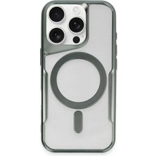 Veraura Lifestyle Apple iPhone 15 Pro Max Kılıf Boyi Magsafe Silikon Kapak - Yeşil