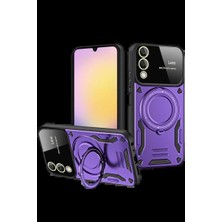 Veraura Lifestyle Samsung Galaxy S25 Edge Kılıf Joy Lens Standlı Kapak - Mor
