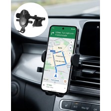 Veraura Lifestyle Araç Havalandırma Telefon Tutucu 360 Derece Döner Otomatik Kilitli Stand