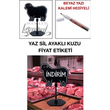 Manken İstanbul Yazı Kalemli 40 Adet Yaz Sil Mini Boy Standlı Kuzu Satış Etiketi Kasap Etiketi Kasap Tezgah Etiket