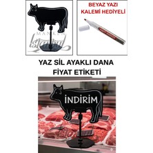 Manken İstanbul Yazı Kalemli 25 Adet Yaz Sil Mini Boy Standlı Dana Satış Etiketi Kasap Etiketi Kasap Tezgah Etiket