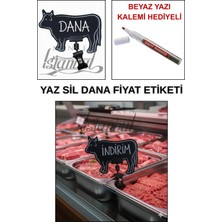 Manken İstanbul Yazı Kalemli 25 Adet Yaz Sil Mini Boy Mandallı Dana Satış Etiketi Kasap Etiketi Kasap Tezgah Etiketi