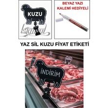 Manken İstanbul Yazı Kalemli 15 Adet Yaz Sil Mini Boy Mandallı Kuzu Satış Etiketi Kasap Etiketi Kasap Tezgah Etiketi